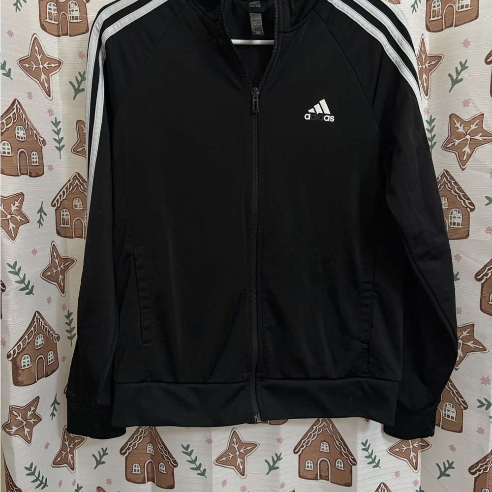 Adidas Black Jacket with White Accents